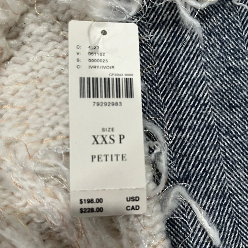 By Anthropologie Fringed Pullover Sweater, XXS petite - Picture 5 of 10
